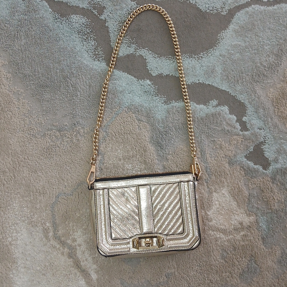 Rebecca Minkoff Gold Purse Shoulder Bag - Picture 2 of 10